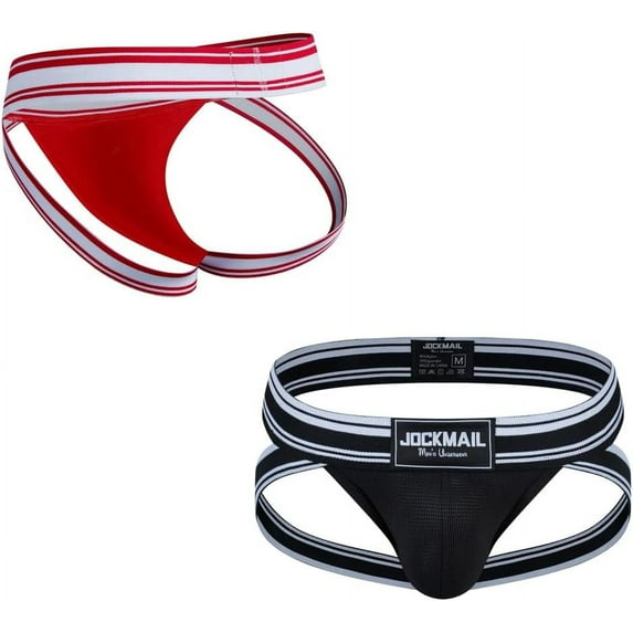 JOCKMAIL 2Piecs/Pack Men Jockstrap Underwear Sexy Jock strap for Men Mens Athletic Supporter Jockstrap