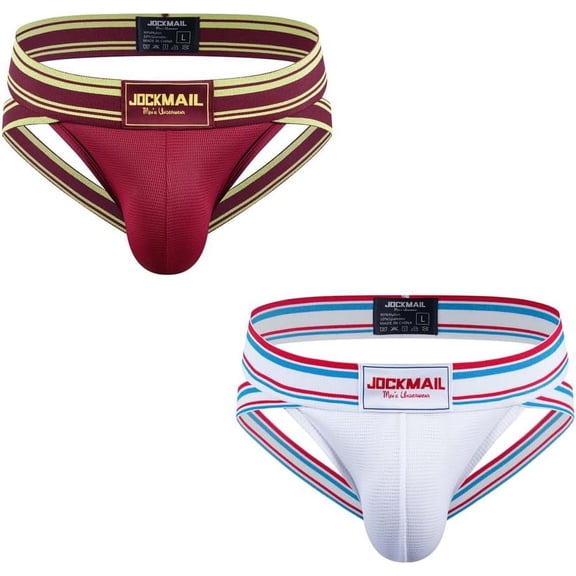 JOCKMAIL 2Piecs/Pack Men Jockstrap Underwear Sexy Jock strap for Men Mens Athletic Supporter Jockstrap
