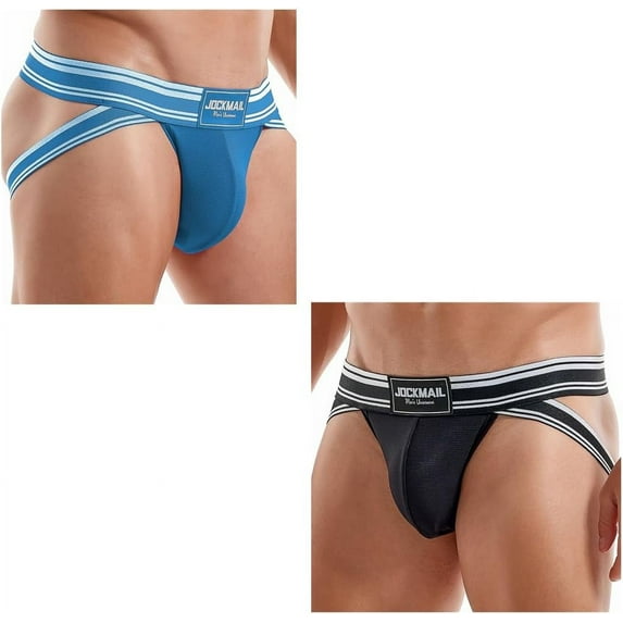 JOCKMAIL 2Piecs/Pack Men Jockstrap Underwear Sexy Jock strap for Men Mens Athletic Supporter Jockstrap