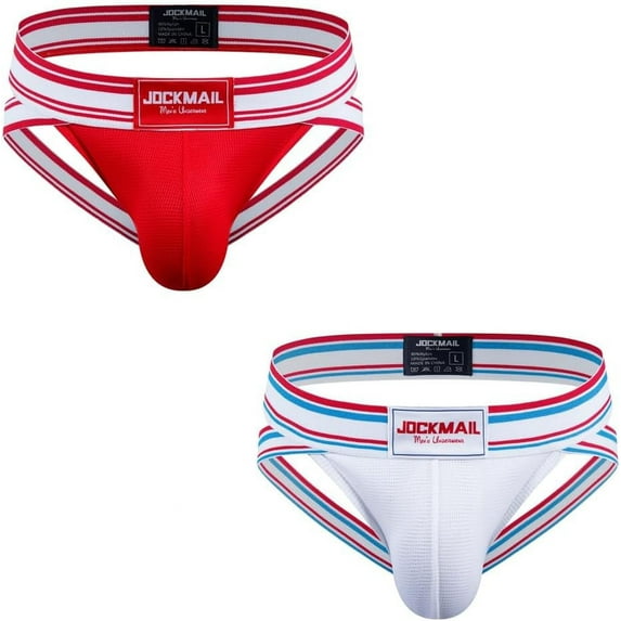 JOCKMAIL 2Piecs/Pack Men Jockstrap Underwear Sexy Jock strap for Men Mens Athletic Supporter Jockstrap