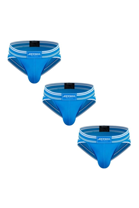 3PCS/PACK Mens Underwear Briefs Wide Belt Striped Athletic Sports Underwear Mens Underpants