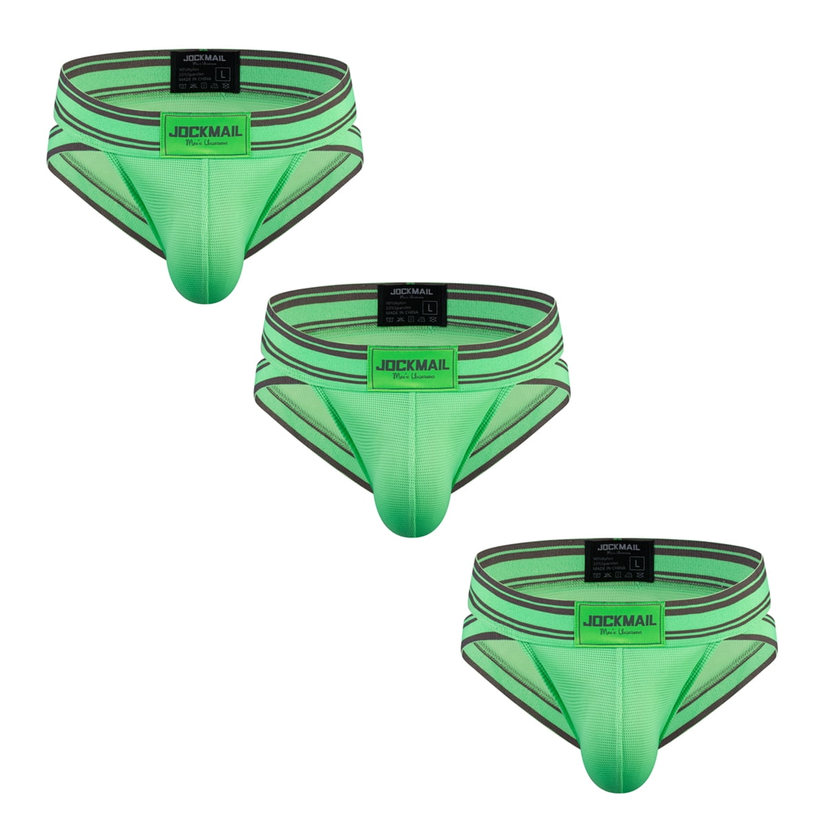JOCKMAIL 3 unids/pack Mens Jock Strap malla para hombre atlético partidario ropa interior
