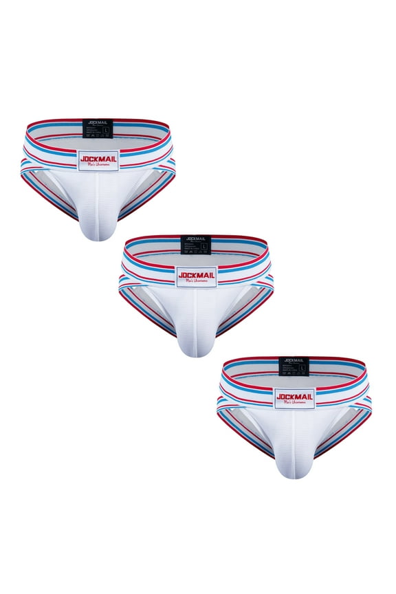 3PCS/PACK Mens Underwear Briefs Wide Belt Striped Athletic Sports Underwear Mens Underpants