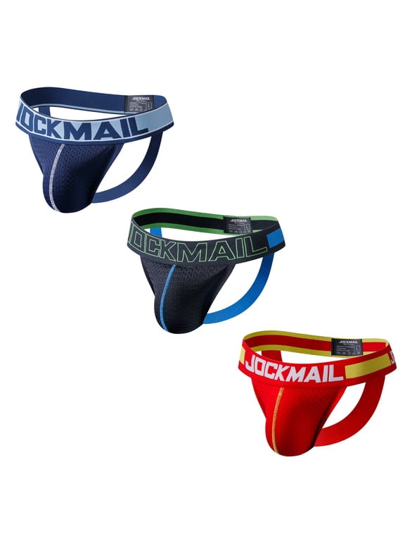 3PCS/PACK Mens Underwear Jockstrap Mesh Breathable Jockstrap Athletic Supporters Mens Jock Strap