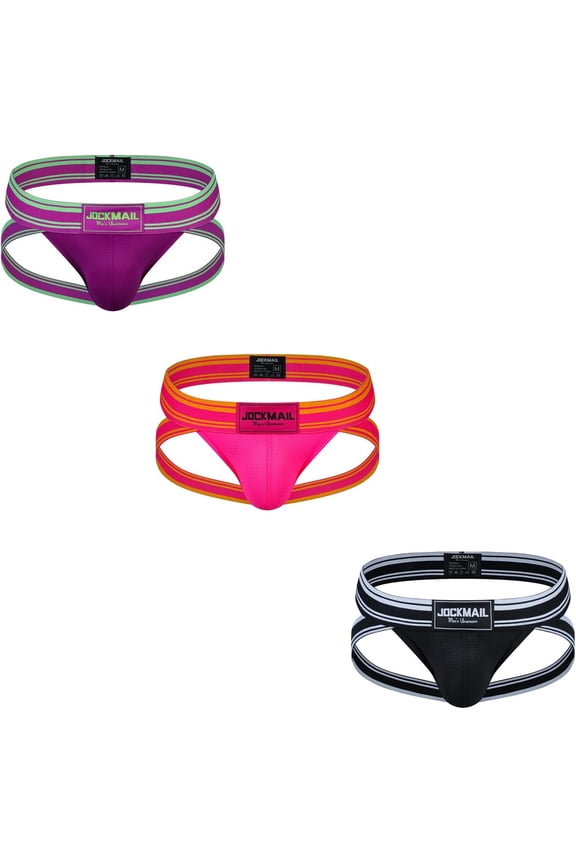 3PCS/Pack Men Jockstrap Underwear Athletic Supporter Jockstrap Low Rise Men Briefs Jockstrap Sport Underwear