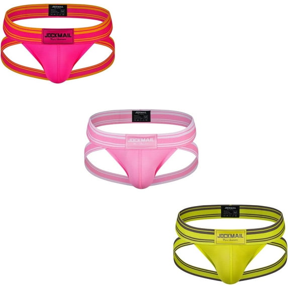 JOCKMAIL 3PCS/Pack Men Jockstrap Underwear Athletic Supporter Jockstrap Low Rise Men Briefs Jockstrap Sport Underwear