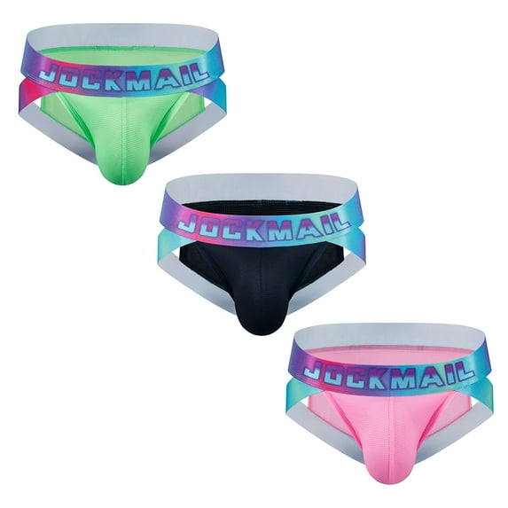 JOCKMAIL 3PCS/Pack Men's Underwear Mens Briefs Underwear Wide Belt Men's Breathable Underwear