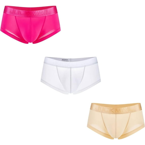 JOCKMAIL 3PCS/Pack Mens Boxer Briefs Mens Underwear Boxer Briefs Pack Mens Athletic Underwear Ice Silk Mens Boxers Underwear