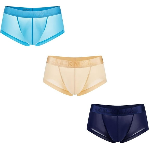 JOCKMAIL 3PCS/Pack Mens Boxer Briefs Mens Underwear Boxer Briefs Pack Mens Athletic Underwear Ice Silk Mens Boxers Underwear