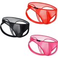 thumbnail image 1 of JOCKMAIL 3PCS/Pack Mens Thongs Underwear JockStrap Mens Bikini Underwear G-string Jockstraps for Men Ice Silk Jockstrap, 1 of 9