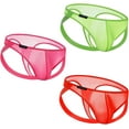 thumbnail image 1 of JOCKMAIL 3PCS/Pack Mens Thongs Underwear JockStrap Mens Bikini Underwear G-string Jockstraps for Men Ice Silk Jockstrap, 1 of 9