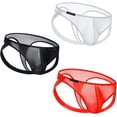 thumbnail image 1 of JOCKMAIL 3PCS/Pack Mens Thongs Underwear JockStrap Mens Bikini Underwear G-string Jockstraps for Men Ice Silk Jockstrap, 1 of 9