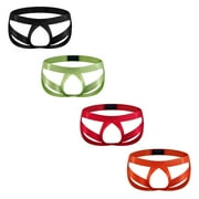 JOCKMAIL 4PCS/PACK Mens Jockstrap Thong Underwear Stretch Mens Jock Strap Underwear G-string Athletic Supporter