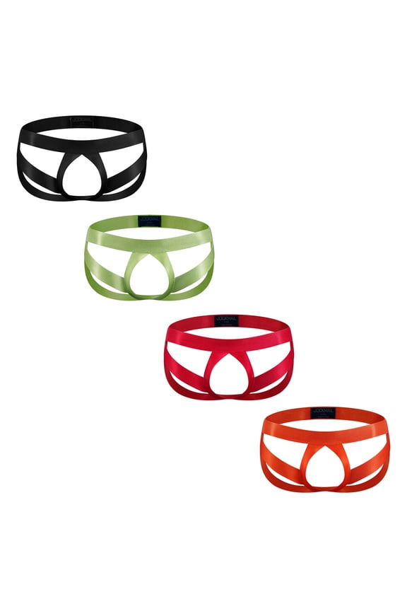 4PCS/PACK Mens Jockstrap Thong Underwear Stretch Mens Jock Strap Underwear G-string Athletic Supporter