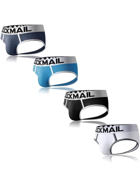 4PCS/Pack Mens Briefs Open Back Bottomless Underwear Mens Assless Men's Boxer Briefs Trunk