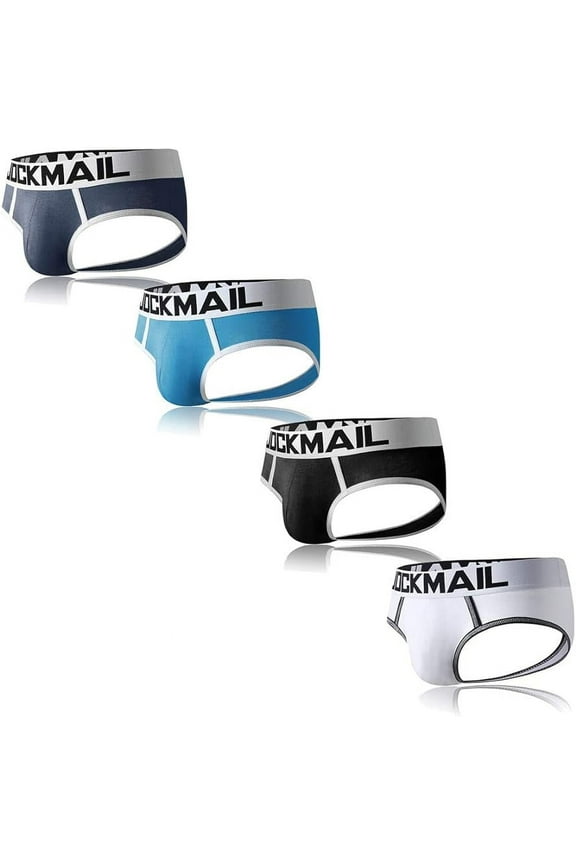 4PCS/Pack Mens Briefs Open Back Bottomless Underwear Mens Assless Men's Boxer Briefs Trunk