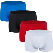 JOCKMAIL 4PCS/Pack Mens Underwear Boxers Briefs Ice-cream Silk Underwear Boxer with Pouch Breathable Brief for Men