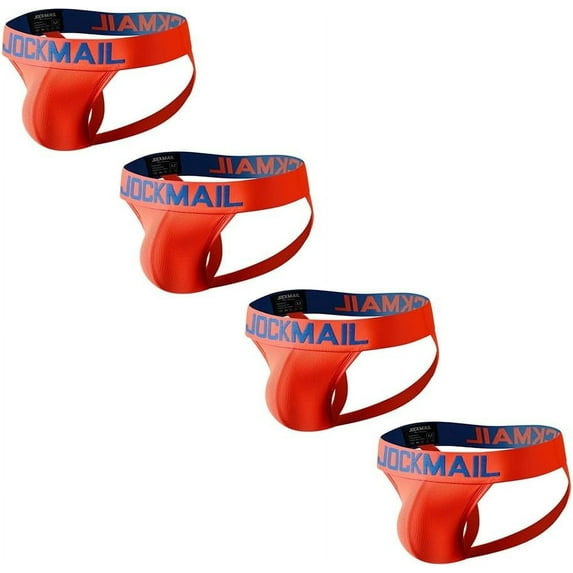 JOCKMAIL 4PCS/Pack Mens Underwear Jockstraps Comfort Mens Jock strap Breathable Mens Jockstrap