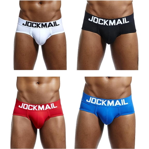 JOCKMAIL 4Pack/PCS Mens Underwear Briefs Breathable Comfortable Mesh Underwear for Men Cotton Fashion Brief