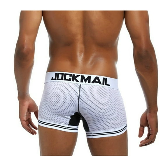 JOCKMAIL Boxer Men Sexy Mesh U Pouch Underwear Sexy Underpants Cueca Cotton Pants Trunks Boxer Shorts Gay Panties