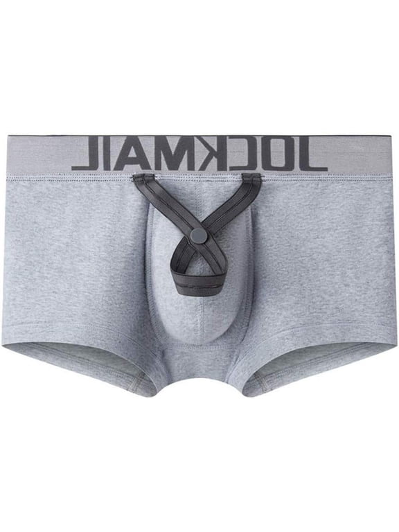 Men Boxer U Convex Cotton Pouch Adjustable Size Ring Men trunk Shorts