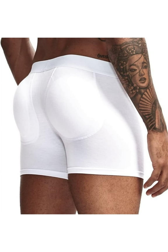 Men Boxer Underwear Brifes Men's Butt-Enhancing Padded Trunk Removable Padded for Men Sport
