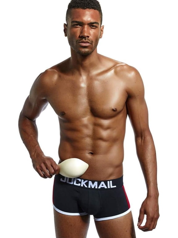 Men's Boxer Briefs Cotton Stretch Underwear Mens Padded Boxers Removable Front Cup Bulge Enhancing Underwear