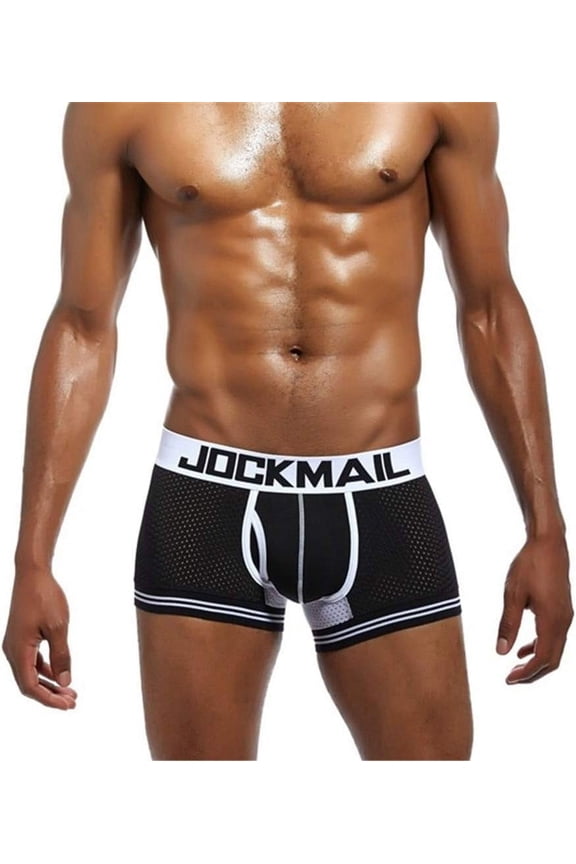 Men's Boxer Briefs Men Mesh U Pouch Underwear Underpants Cotton Pants Trunks Boxer Shorts