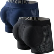 JOCKMAIL Mens Boxer Briefs Mesh Mens Underwear Boxer Back Mens Padded Underwear Boxer with Hip Pad