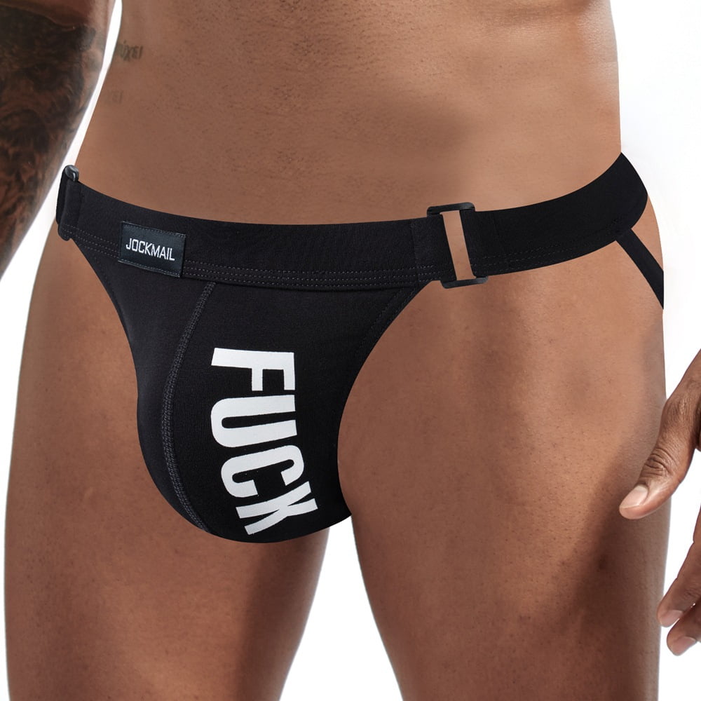 JOCKMAIL Men's Jockstrap Letter Patten Athletic Men Thong Supporter