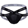 thumbnail image 1 of JOCKMAIL Men's Sexy Ice Silk Jockstarp Bikini Breathable U-Convex Cross V-Low Waist Underwear, 1 of 7