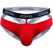 JOCKMAIL Mens Sexy Jockstrap Ice Silk Breathable Thongs Mens Thong Jockstrap Underwear
