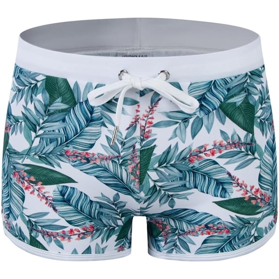 JOCKMAIL Men's Swim Trunk Quick Dry Swimwear Flower Pants for Beach Hotspring Surfing Boxer Brief with Drawstring