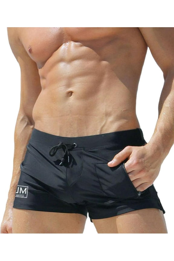Men's Swimming Shorts Sexy Men's Swimsuits Swim Boxer Briefs Bathing Suits Mens Swim Briefs with Pouch