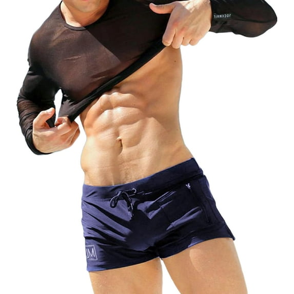 JOCKMAIL Men's Swimming Shorts Sexy Men's Swimsuits Swim Boxer Briefs Bathing Suits Mens Swim Briefs with Pouch