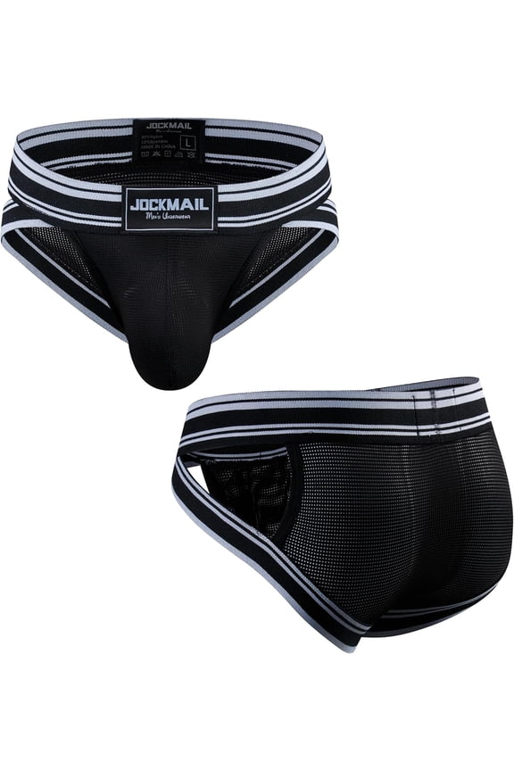 Men's Underwear Briefs Breathable Comfortable Mesh Underwear Low Rise Briefs 2 Pack