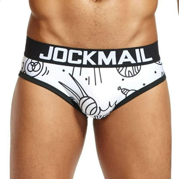 JOCKMAIL Men's Underwear Briefs Playful Printed briefs Ice Silk Sexy Low Waist Underwear