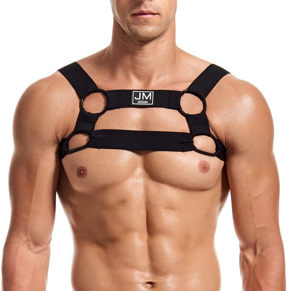 JOCKMAIL Mens Harness Mens Mesh Crop Top Body Chest Muscle Tops Harness Men Shoulder