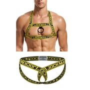 JOCKMAIL Mens Muscle Harness Shoulder Strap with Mens Jock Strap Underwear Fitness Elastic Harness and Jockstrap Sport
