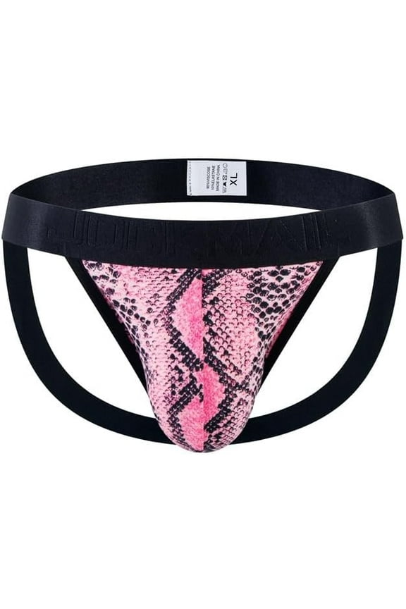 Mens Sexy Thong Underwear Low Rise Leopard Pattern Playful Printed Men's Jockstraps Athletic Supporters