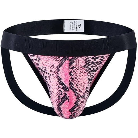 JOCKMAIL Mens Sexy Thong Underwear Low Rise Leopard Pattern Playful Printed Men's Jockstraps Athletic Supporters