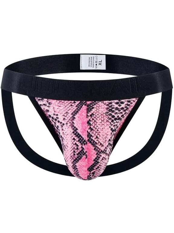 Mens Sexy Thong Underwear Low Rise Leopard Pattern Playful Printed Men's Jockstraps Athletic Supporters