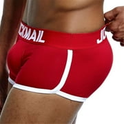 JOCKMAIL Mens Underwear Boxer Briefs Sexy Bulge Front + Back buttocks Double Removable Push Up Cup