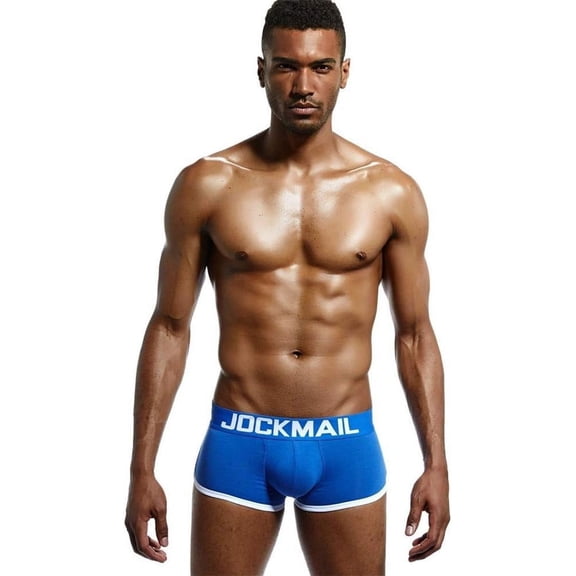 JOCKMAIL Mens Underwear Boxer Briefs Sexy Bulge Front   Back buttocks Double Removable Push Up Cup