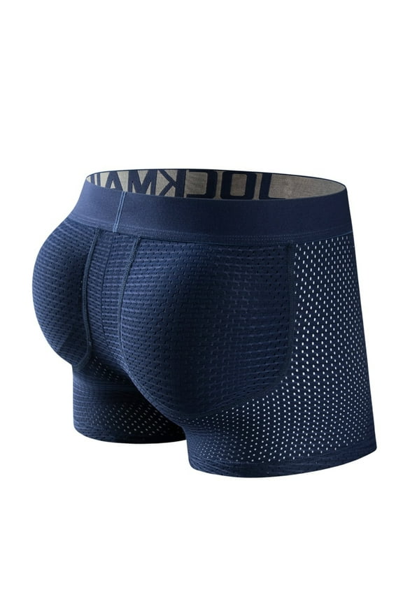 Mens Underwear Boxer Mens Padded Boxers Shorts Mesh Breathable Hips Enhancing Mens Boxers with Removable Cup