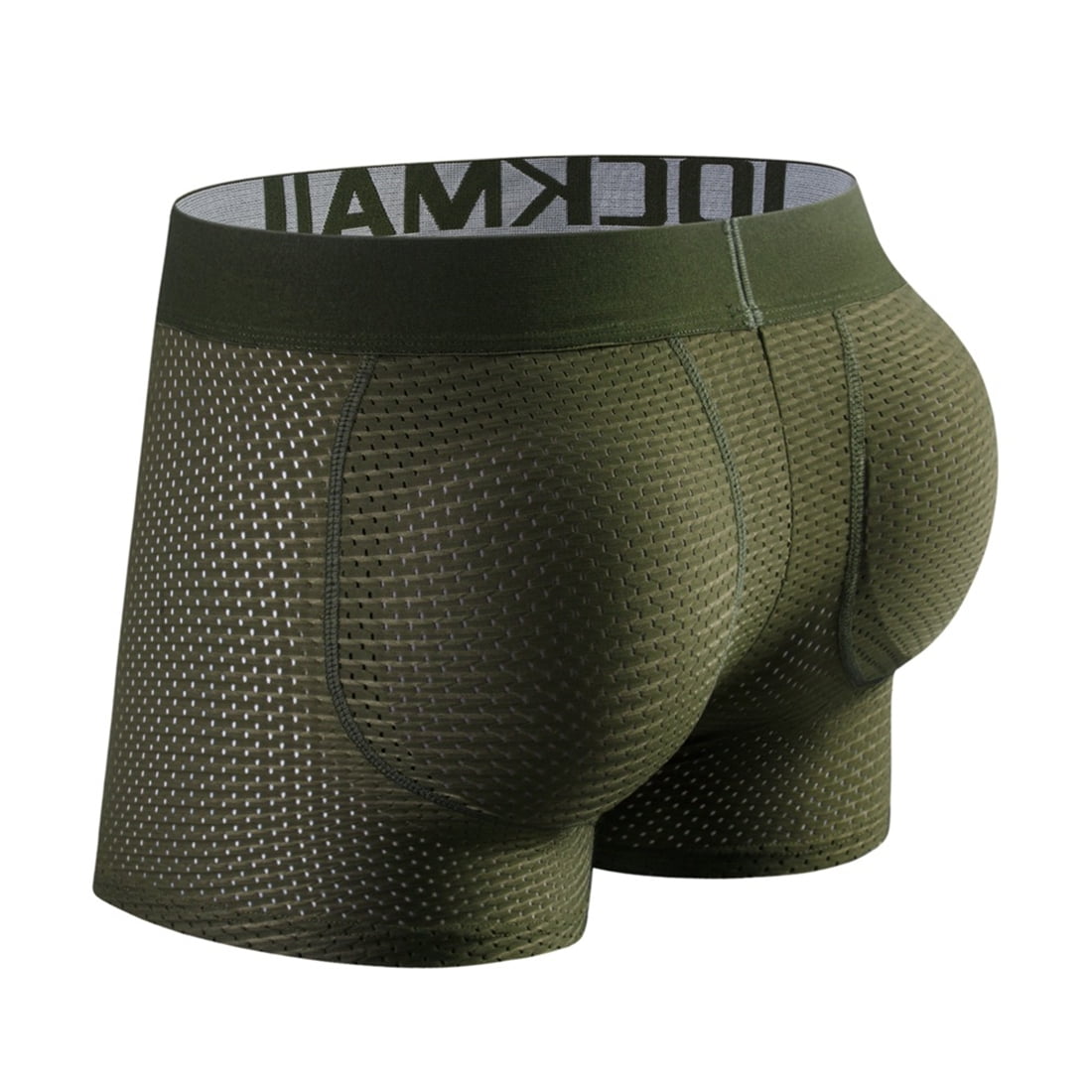 JOCKMAIL Mens Underwear Boxer Mens Padded Boxers Shorts Mesh Breathable  Hips Enhancing Mens Boxers with Removable Cup 