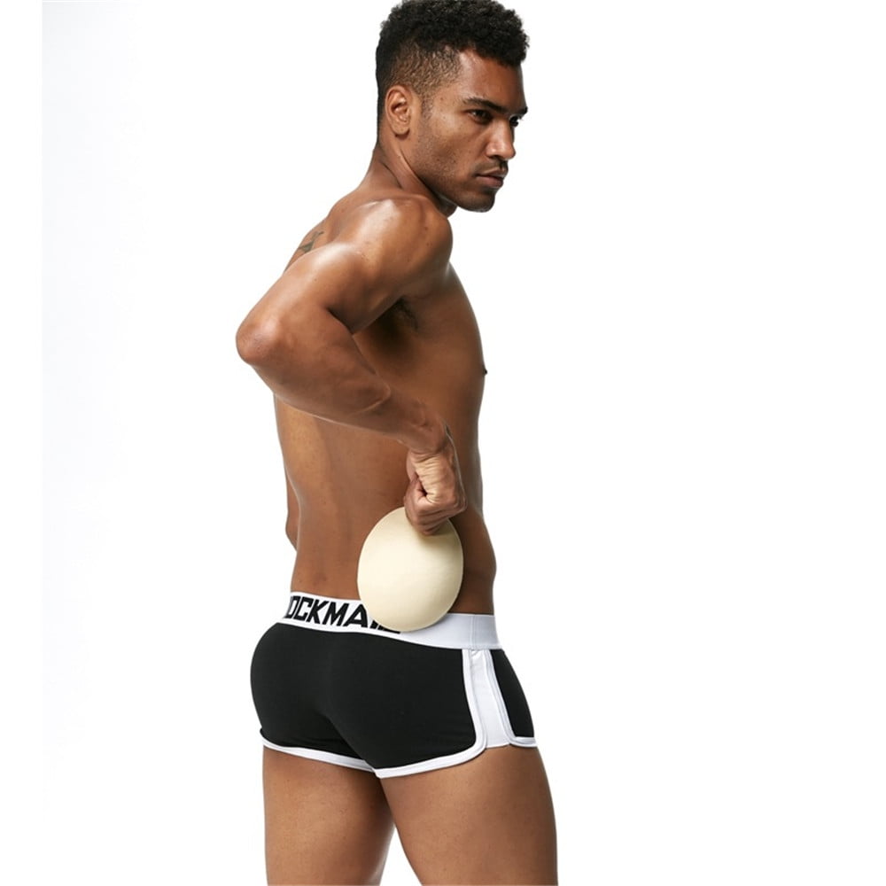 Men's Boxer Briefs With Push Up Cup Pads And Pouch – Enhancer Trunks – One Size