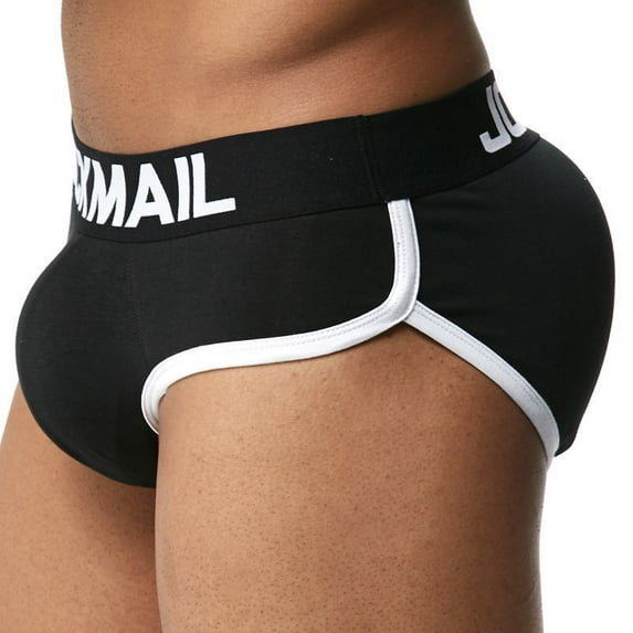 JOCKMAIL Mens Underwear Briefs Sexy Bulge Front + Back buttocks Double Removable Push Up Cup
