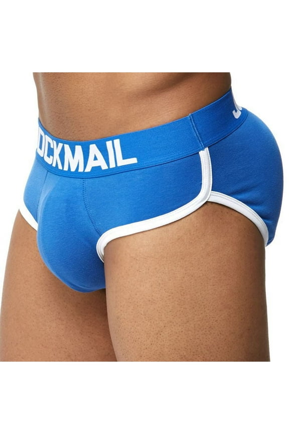 Mens Underwear Briefs Sexy Bulge Front + Back buttocks Double Removable Push Up Cup