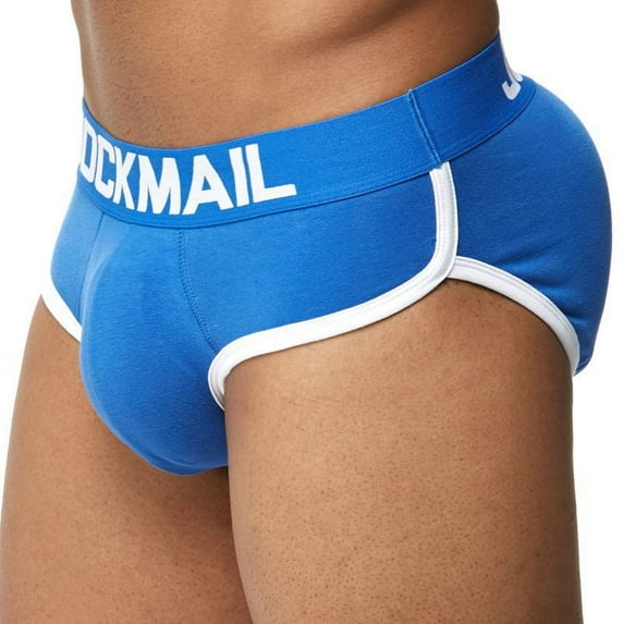 JOCKMAIL Mens Underwear Briefs Sexy Bulge Front + Back buttocks Double Removable Push Up Cup